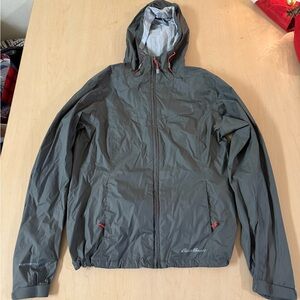 Eddie Bauer Charcoal Windbreaker with Red Accents